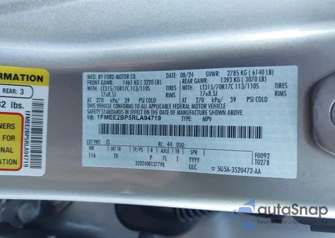 2024 Ford Bronco Wildtrak z USA, uszkodzony, nr VIN 1FMEE2BP5RLA94719